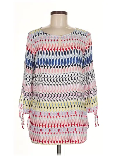 Pre-owned Talbots 3/4 Sleeve Blouse In White