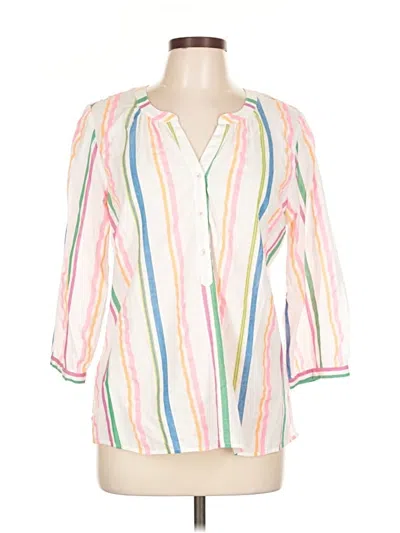 Pre-owned Talbots 3/4 Sleeve Blouse In White