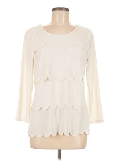 Pre-owned Talbots 3/4 Sleeve Blouse In White