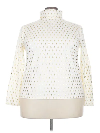 Pre-owned Talbots 3/4 Sleeve Blouse In White