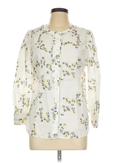Pre-owned Talbots 3/4 Sleeve Blouse In White
