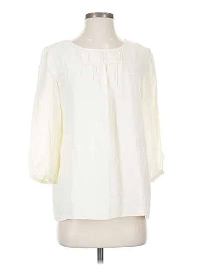 Pre-owned Talbots 3/4 Sleeve Blouse In White