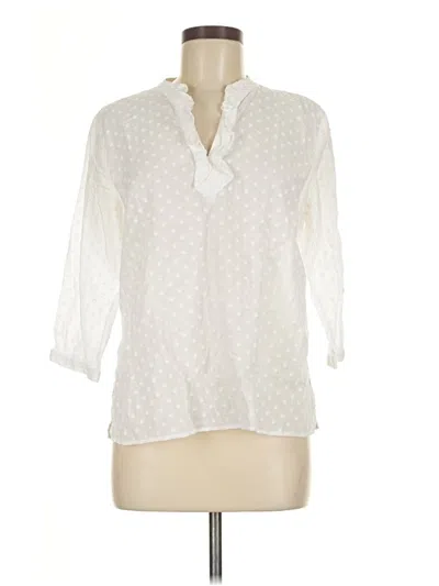 Pre-owned Talbots 3/4 Sleeve Blouse In White