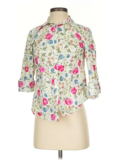 Pre-owned Talbots 3/4 Sleeve Blouse In White