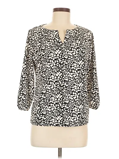 Pre-owned Talbots 3/4 Sleeve Blouse In White