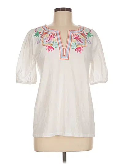 Pre-owned Talbots 3/4 Sleeve Blouse In White