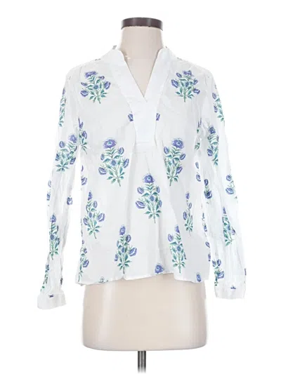 Pre-owned Talbots 3/4 Sleeve Blouse In White