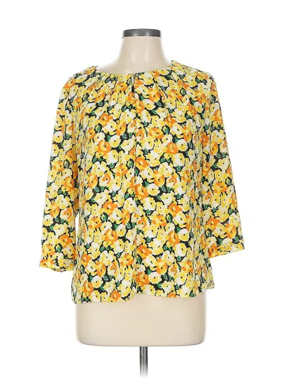 Pre-owned Talbots 3/4 Sleeve Blouse In Yellow