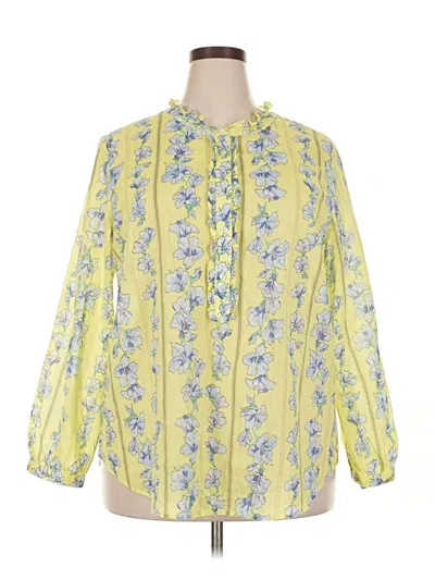 Pre-owned Talbots 3/4 Sleeve Blouse In Yellow