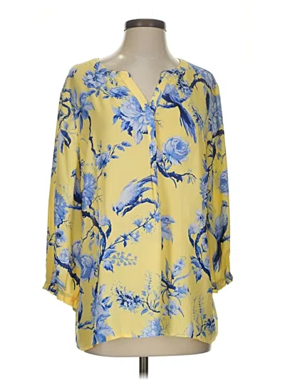 Pre-owned Talbots 3/4 Sleeve Blouse In Yellow