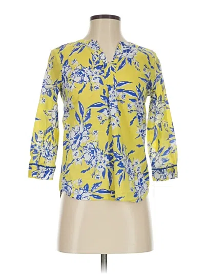Pre-owned Talbots 3/4 Sleeve Blouse In Yellow