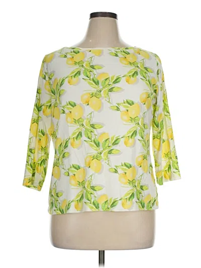 Pre-owned Talbots 3/4 Sleeve Blouse In Yellow