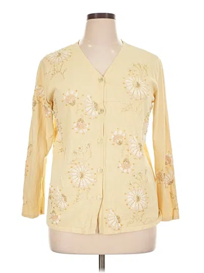 Pre-owned Talbots 3/4 Sleeve Blouse In Yellow