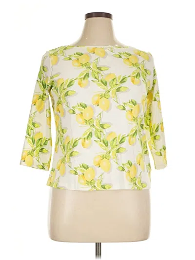 Pre-owned Talbots 3/4 Sleeve Blouse In Yellow