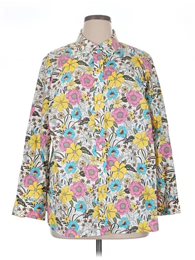 Pre-owned Talbots 3/4 Sleeve Blouse In Yellow