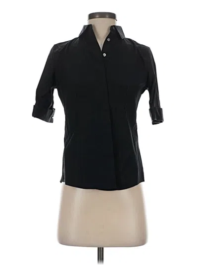 Pre-owned Talbots 3/4 Sleeve Button Down Shirt In Black
