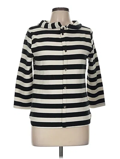 Pre-owned Talbots 3/4 Sleeve Button Down Shirt In Black