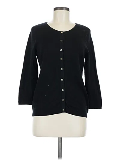Pre-owned Talbots 3/4 Sleeve Button Down Shirt In Black
