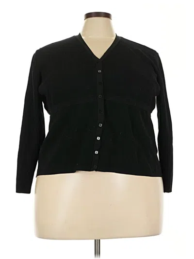 Pre-owned Talbots 3/4 Sleeve Button Down Shirt In Black