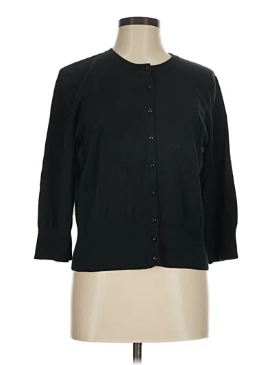 Pre-owned Talbots 3/4 Sleeve Button Down Shirt In Black