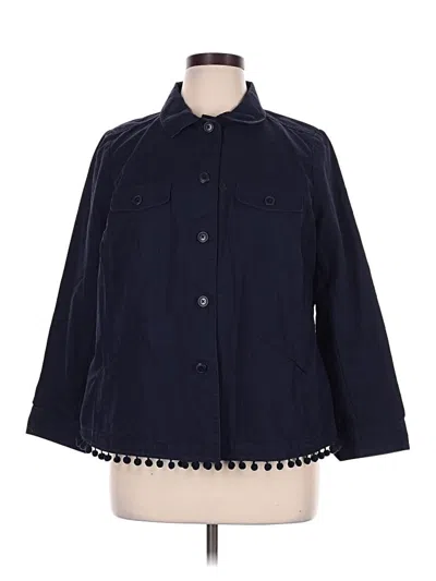 Pre-owned Talbots 3/4 Sleeve Button Down Shirt In Blue