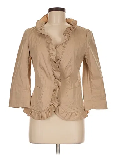 Pre-owned Talbots 3/4 Sleeve Button Down Shirt In Brown