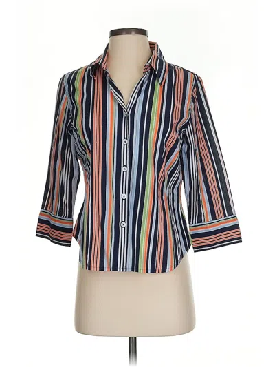 Pre-owned Talbots 3/4 Sleeve Button Down Shirt In Orange