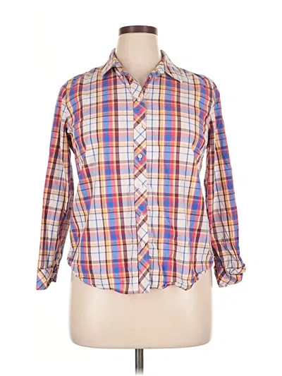 Pre-owned Talbots 3/4 Sleeve Button Down Shirt In Orange