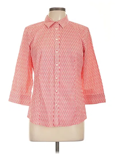 Pre-owned Talbots 3/4 Sleeve Button Down Shirt In Orange