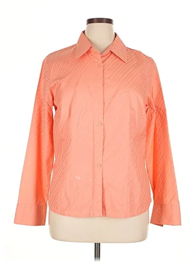 Pre-owned Talbots 3/4 Sleeve Button Down Shirt In Orange