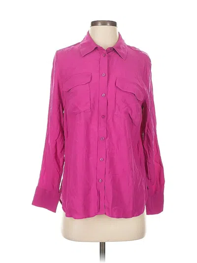 Pre-owned Talbots 3/4 Sleeve Button Down Shirt In Pink