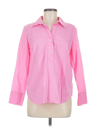 Pre-owned Talbots 3/4 Sleeve Button Down Shirt In Pink