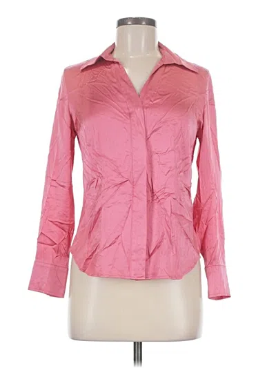 Pre-owned Talbots 3/4 Sleeve Button Down Shirt In Pink