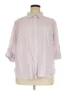 Talbots 3/4 Sleeve Button Down Shirt In Pink