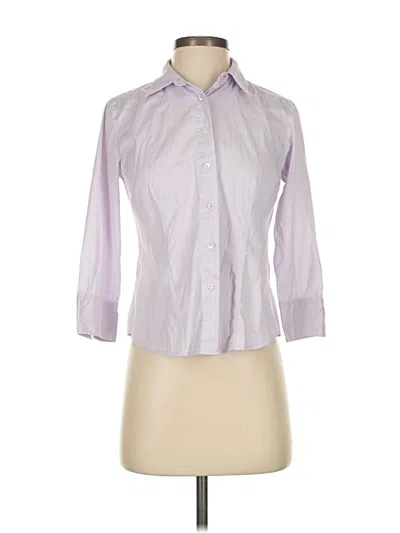Pre-owned Talbots 3/4 Sleeve Button Down Shirt In Purple