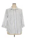 Talbots 3/4 Sleeve Button Down Shirt In Silver