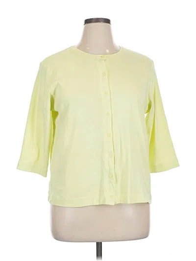 Pre-owned Talbots 3/4 Sleeve Button Down Shirt In Yellow