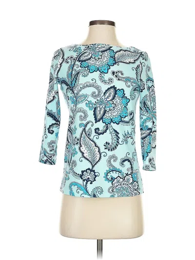 Pre-owned Talbots 3/4 Sleeve T-shirt In Blue