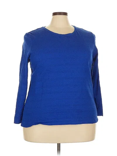 Pre-owned Talbots 3/4 Sleeve T-shirt In Blue