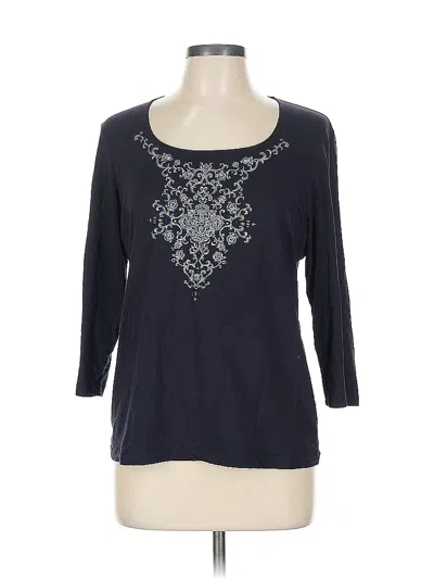 Pre-owned Talbots 3/4 Sleeve T-shirt In Blue