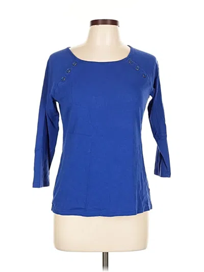 Pre-owned Talbots 3/4 Sleeve T-shirt In Blue