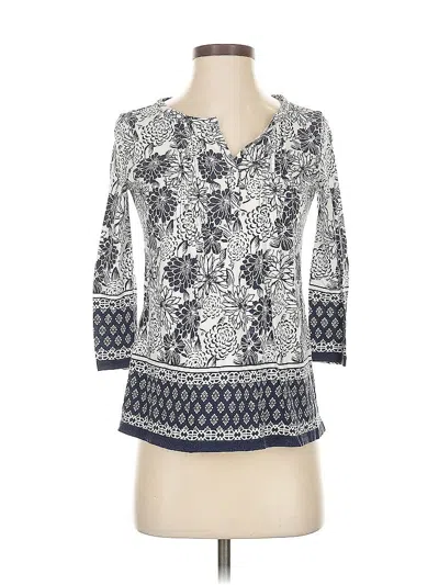 Pre-owned Talbots 3/4 Sleeve T-shirt In Blue