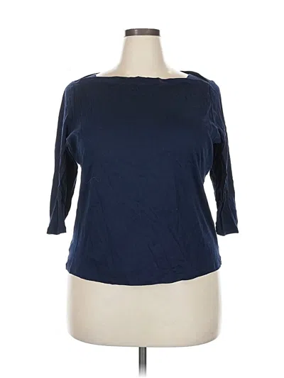 Pre-owned Talbots 3/4 Sleeve T-shirt In Blue