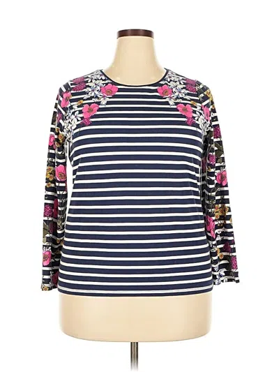 Pre-owned Talbots 3/4 Sleeve T-shirt In Blue