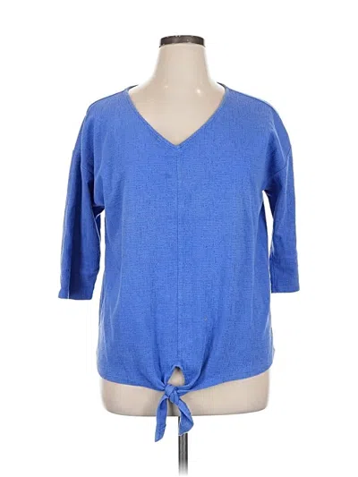 Pre-owned Talbots 3/4 Sleeve T-shirt In Blue