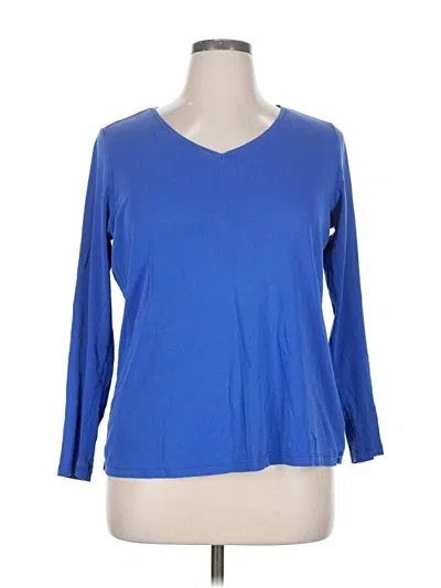 Pre-owned Talbots 3/4 Sleeve T-shirt In Blue