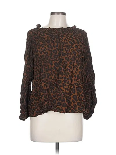 Pre-owned Talbots 3/4 Sleeve T-shirt In Brown