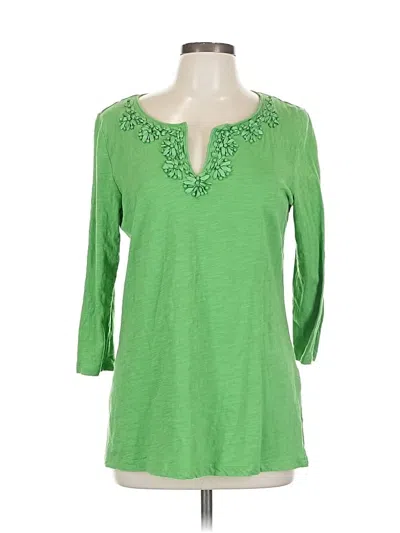 Pre-owned Talbots 3/4 Sleeve T-shirt In Green