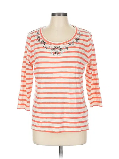 Pre-owned Talbots 3/4 Sleeve T-shirt In Orange