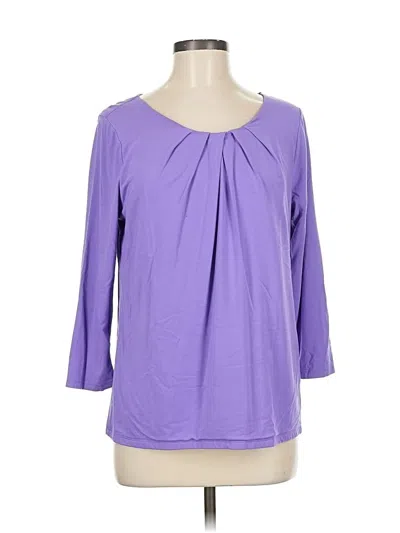 Pre-owned Talbots 3/4 Sleeve T-shirt In Purple